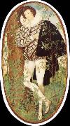 Nicholas Hilliard Leaning younger in rose bush USA oil painting artist